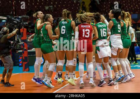 Monza, Italien. Aug. 2023. Frauen - Bosnien und Herzegowina vs Bulgarien, Volleyball Intenationals in Monza, Italien, 17. August 2023 Credit: Independent Photo Agency/Alamy Live News Stockfoto