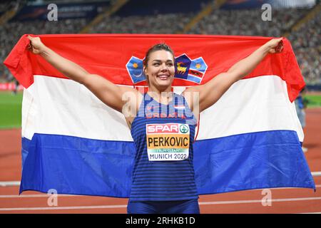 Sandra Perkovic (Kroatien): Diskuswurf-Goldmedaille. Europameisterschaften München 2022 Stockfoto