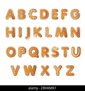 Ingwerkekse-Alphabet Stock Vektor