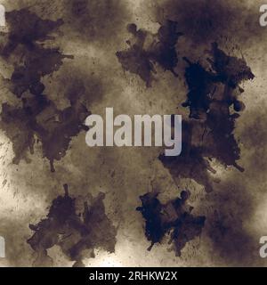 Abstrakter Aquarellhintergrund mit schwarzer Tinte Stockfoto