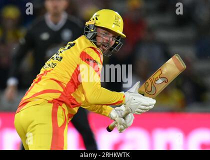 Nottingham, Vereinigtes Königreich. August 2023. Auf dem Bild links nach rechts Colin Munro (Trent Rockets), der auf der Trent Bridge (Trent Rockets gegen Manchester Originals) auf der 100 schlägt. Bild: Mark Dunn/Alamy Live News (Sport) Stockfoto