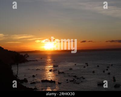 Morro de São Paulo Sonnenuntergang auf Gamboa Stockfoto