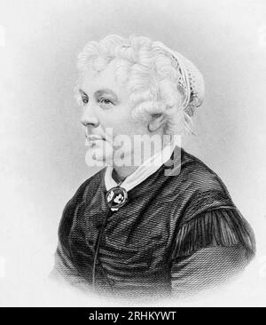 Elizabeth Cady Stanton (geb. Cady; 12. November 1815 – 26. Oktober 1902) war eine US-amerikanische Schriftstellerin und Aktivistin, die Mitte bis Ende des 19. Jahrhunderts eine führende Rolle in der Frauenrechtsbewegung in den USA spielte Stockfoto