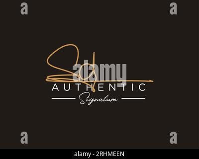 SD Signature Logo-Vorlage Vektor. Stock Vektor
