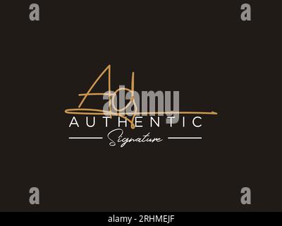 Vektor für DIE Signature-Logo-Vorlage DER WERBUNG. Stock Vektor