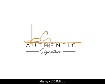 Vektor für die Vorlage für das LC-Signature-Logo. Stock Vektor