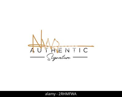 Vektor für die Vorlage für das NW-Signature-Logo. Stock Vektor