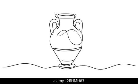 Amphora Alte griechische Tonvase, Vektor-Illustration isoliert auf weißem Hintergrund. Stock Vektor