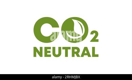 CO2-neutraler Vektor, grüner Stempel. Zeichen für nachhaltige Atmosphäre, CO2-freie Emissionen und umweltfreundliche Industrieproduktion. Stock Vektor