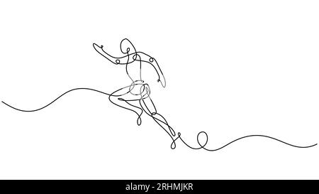 Abstraktes Zeichen des Angusskanals, fortlaufende einzeilige Zeichnung. Picasso-Stil Hand gezeichnete Skizze Vektor Illustration. Gestensport einfache Linienkunst Stock Vektor