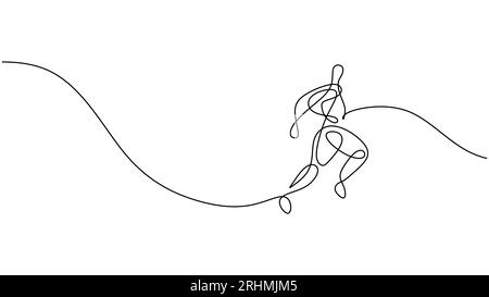 Abstraktes Zeichen des Angusskanals, fortlaufende einzeilige Zeichnung. Picasso-Stil Hand gezeichnete Skizze Vektor Illustration. Gestensport einfache Linienkunst Stock Vektor