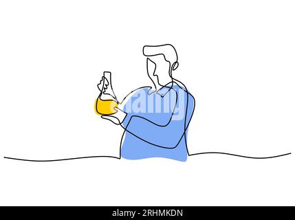 Labor - Schulungsobjekt, einzeilige Zeichnung, durchgängiges Design, Vektorillustration. Stock Vektor