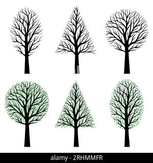 Sammlung von Bäumen Stock Vektor