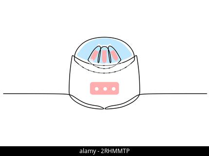 Zentrifuge - Laborausrüstung und -Werkzeuge, eine Linie Zeichnung kontinuierliches Design, Vektorillustration für Wissenschaft und Bildung. Stock Vektor