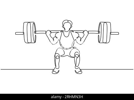 Einzeiliges Anheben. Muskelübung im Fitnessstudio, ein Mann, der Fitnesssport betreibt. Stock Vektor