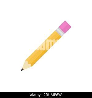 Bleistift Buntes flaches Element für den Alphabetisierungstag, internationale Feierlichkeiten, Bildungshintergrund. Stock Vektor