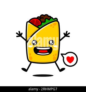 Die Süße Burrito Cartoon-Figur Stock Vektor