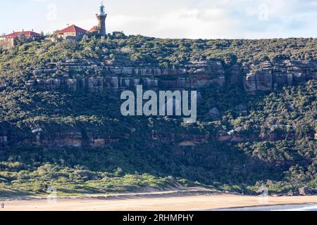 Landzunge von Barrenjoey und Leuchtturm von Barrenjoey, Palm Beach, Sydney, NSW, Australien Stockfoto