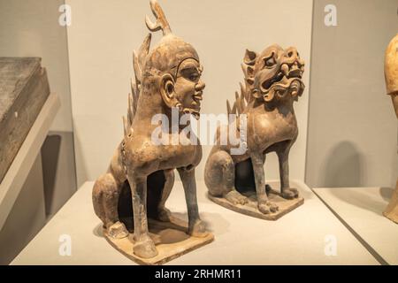 Taiyuan Shanxi China-Juli 29 2023: Kulturelles Relikt im Shanxi Museum. Stockfoto