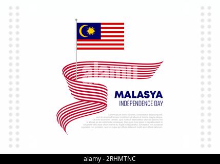 Malaysia Independence Day Hintergrundbanner Poster für nationale Feierlichkeiten am 31. august. Stock Vektor