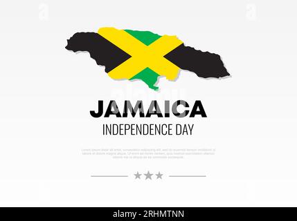 Jamaica Independence Day Hintergrundbanner Poster für nationale Feierlichkeiten am 6. august. Stock Vektor