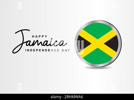 Jamaica Independence Day Hintergrundbanner Poster für nationale Feierlichkeiten am 6. august. Stock Vektor