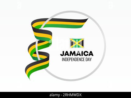 Jamaica Independence Day Hintergrundbanner Poster für nationale Feierlichkeiten am 6. august. Stock Vektor