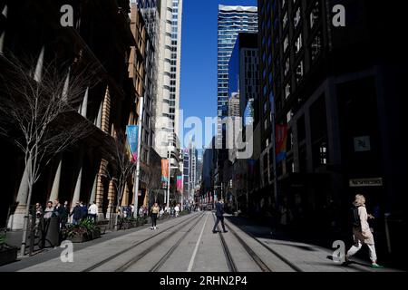 Eine allgemeine Aussicht im Zentrum von Sydney, Australien. Bilddatum: Donnerstag, 17. August 2023. Stockfoto