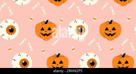 Niedliches nahtloses Halloween-Muster Stock Vektor