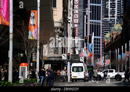 Eine allgemeine Aussicht im Zentrum von Sydney, Australien. Bilddatum: Donnerstag, 17. August 2023. Stockfoto