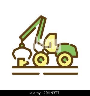 Farbsymbol für Stumpf entfernen. Gartenservice. Bearbeitbare Kontur. Stock Vektor