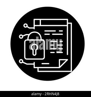 Smart Contract – Symbol mit schwarzer Linie. Virtuelles Geld. Piktogramm für Webseite. Stock Vektor