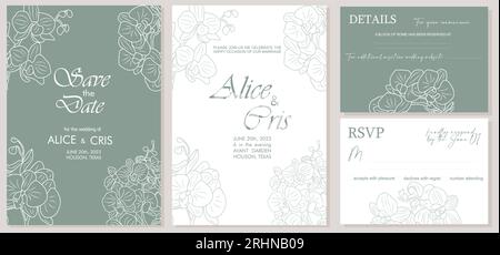 Elegante Hochzeitseinladung, Vorlage „Save the Date“ Stock Vektor