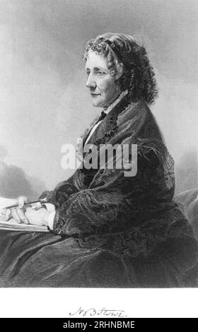 HARRIET BEECHER STOWE (1811–1896), US-amerikanische Schriftstellerin und Abolitionistin, Autorin von Onkel Toms Cabinin 1852 Stockfoto