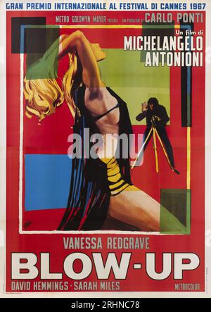 Filmplakat „Blow-up“ von Michelangelo Antonioni. Museum: PRIVATSAMMLUNG. Autor: Ercole Brini. Stockfoto