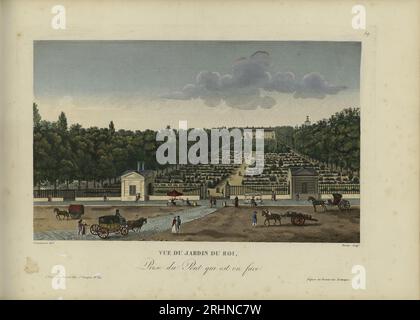 Vue du Jardin du roi, Prise du pont qui EST en Face. Museum: PRIVATSAMMLUNG. Verfasser: Henri Courvoisier-Voisin. Stockfoto