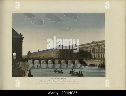 Pont des Arts, Alligné sur le Vieux Louvre et sur le Dôme des Quatre Nations. Museum: PRIVATSAMMLUNG. Verfasser: Henri Courvoisier-Voisin. Stockfoto