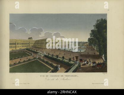 Vue du château de Versailles, du côté des jardins. Museum: PRIVATSAMMLUNG. Verfasser: Henri Courvoisier-Voisin. Stockfoto