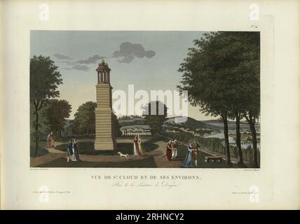 Vue de Saint-Cloud et de ses environs, Prise de la Lanterne de Diogène. Museum: PRIVATSAMMLUNG. Verfasser: Henri Courvoisier-Voisin. Stockfoto