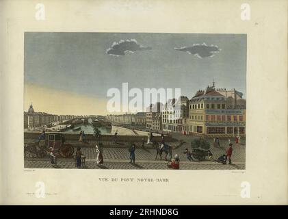 VUE du Pont Notre-Dame. Museum: PRIVATSAMMLUNG. Verfasser: Henri Courvoisier-Voisin. Stockfoto