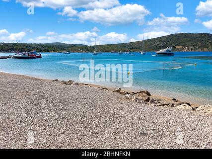 Tore für Wasserball im Meer. Stockfoto