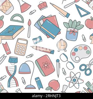 Zurück zu Schule nahtlose Muster Stock Vektor