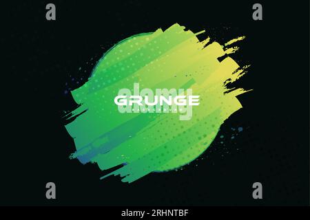 Abstrakter grüner Grunge-Hintergrund im Halbtonstil. Pinselstrich für Banner, Poster oder Sport. Scratch- und Texturelemente für die Konstruktion Stock Vektor