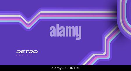 Abstrakter Retro-Hintergrund mit bunten Linien. Hintergrunddesign 1970 Stock Vektor