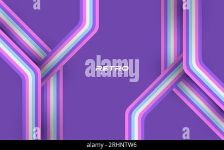 Abstrakter Retro-Hintergrund mit bunten Linien. Hintergrunddesign 1970 Stock Vektor