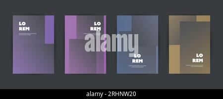 Vier abstrakte bunte, moderne Muster-Cover-Designs - anwendbar für Banner, Plakate, Poster, Flyer Stock Vektor