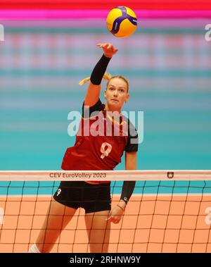 Düsseldorf, Deutschland. Aug. 2023. firo: 17.08.2023 Volleyball Euro 2023 Frauen EUROPAMEISTERSCHAFT GRIECHENLAND - DEUTSCHLAND 0:3, Lina Alsmeier, GER/dpa/Alamy Live News Stockfoto