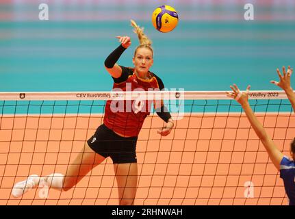 Düsseldorf, Deutschland. Aug. 2023. firo: 17.08.2023 Volleyball Euro 2023 Frauen EUROPAMEISTERSCHAFT GRIECHENLAND - DEUTSCHLAND 0:3, Lina Alsmeier, GER/dpa/Alamy Live News Stockfoto