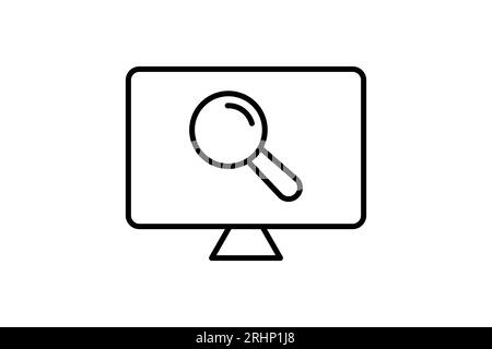 Symbol „Motoroptimierung“. Symbol für die Suchmaschinenoptimierung. Geeignet für Website-Design, App, Benutzeroberflächen. Liniensymbolstil. Einfache Vect Stock Vektor