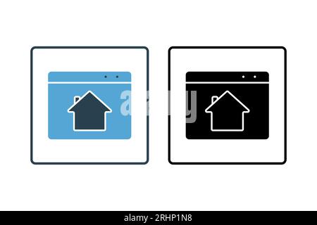 Symbol Homepage. Symbol für die Suchmaschinenoptimierung. Geeignet für Website-Design, App, Benutzeroberflächen. Durchgehender Symbolstil. Einfache Vektorkonstruktion Stock Vektor